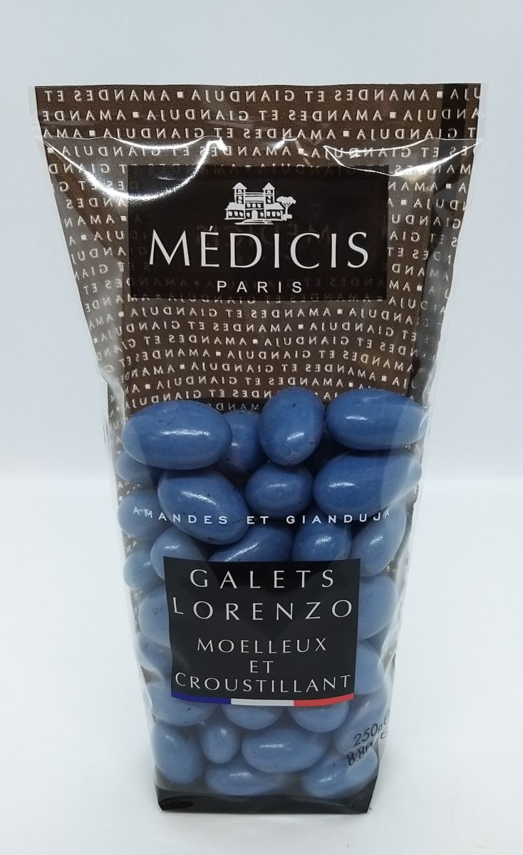 Galets Lorenzo bleu turquoise - Dragées amande gianduja - Dragées Médicis
