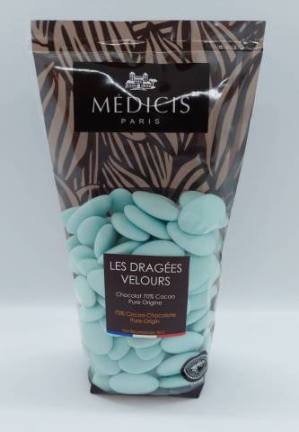 DRAGEES CHOCOLAT Bleu Lagon Mat